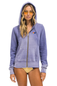 Aviator Nation Essential Zip Hoodie in Faded Grape