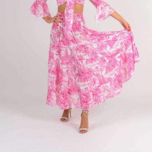 Luisa Positano Hedy Maxi Skirt in Pink Toile