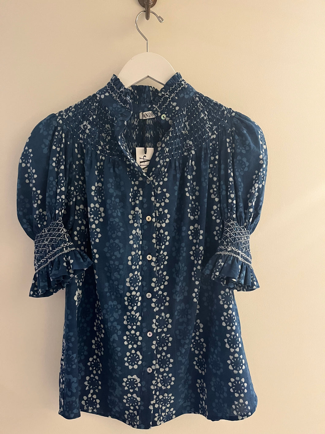 Andion Amelia Blouse in Navy Floral