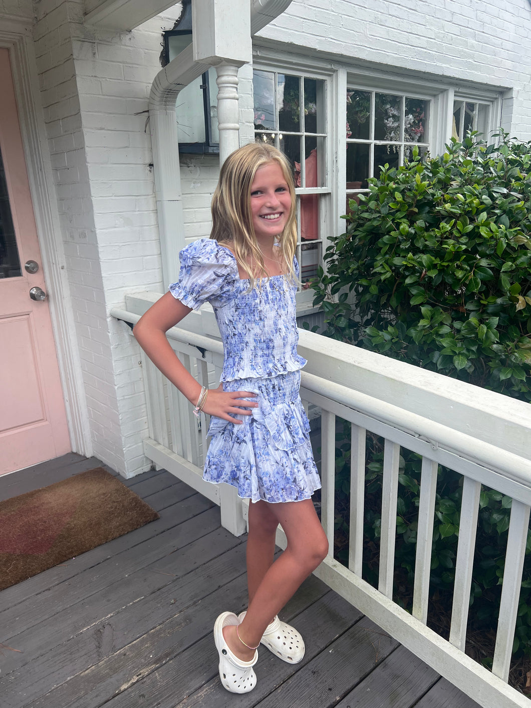 Katie J Brooke Skirt in Glacier Floral