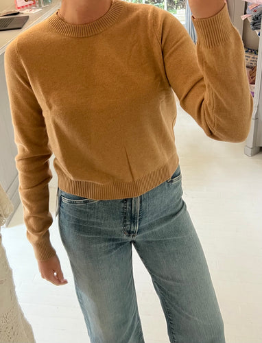 Rose and Crown Knit Sweater in Camel