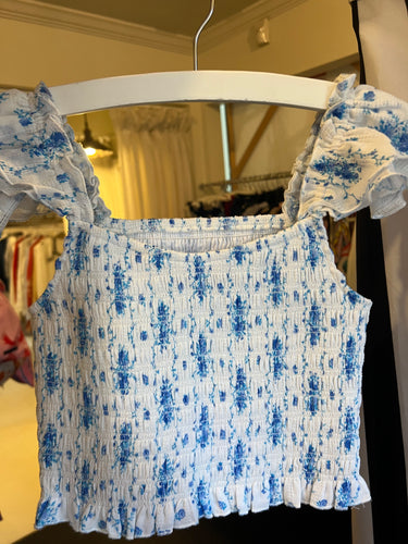 Katie J Tween Joanna Top in Blue Floral