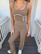 Cream Yoga Jane Bustier Bra Tank Latte