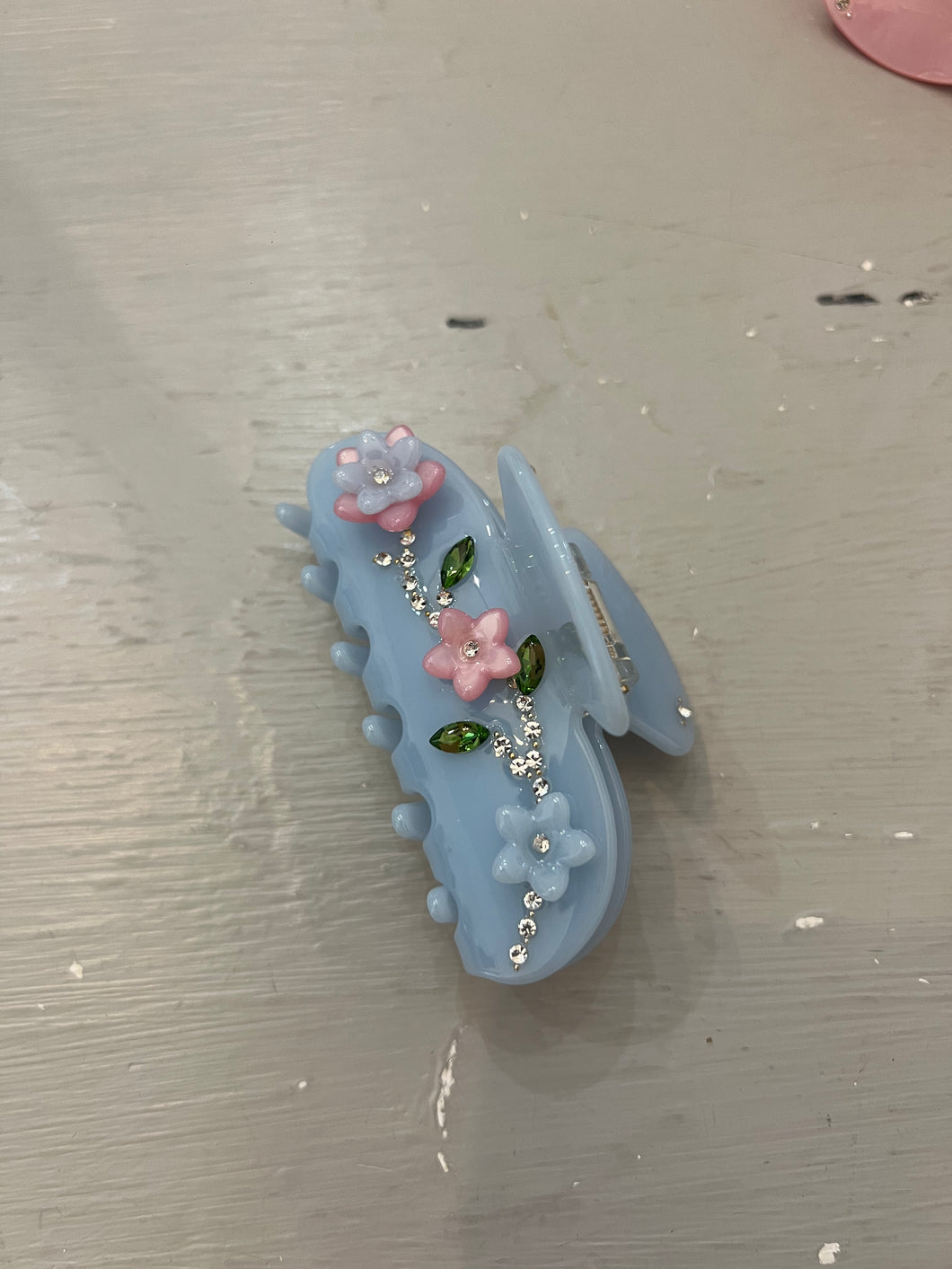 Flower Rhinestone Claw Clip