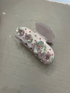 Flower Rhinestone Claw Clip
