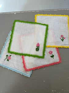 Hibiscus Home Hand Embroidered Cocktail Napkins