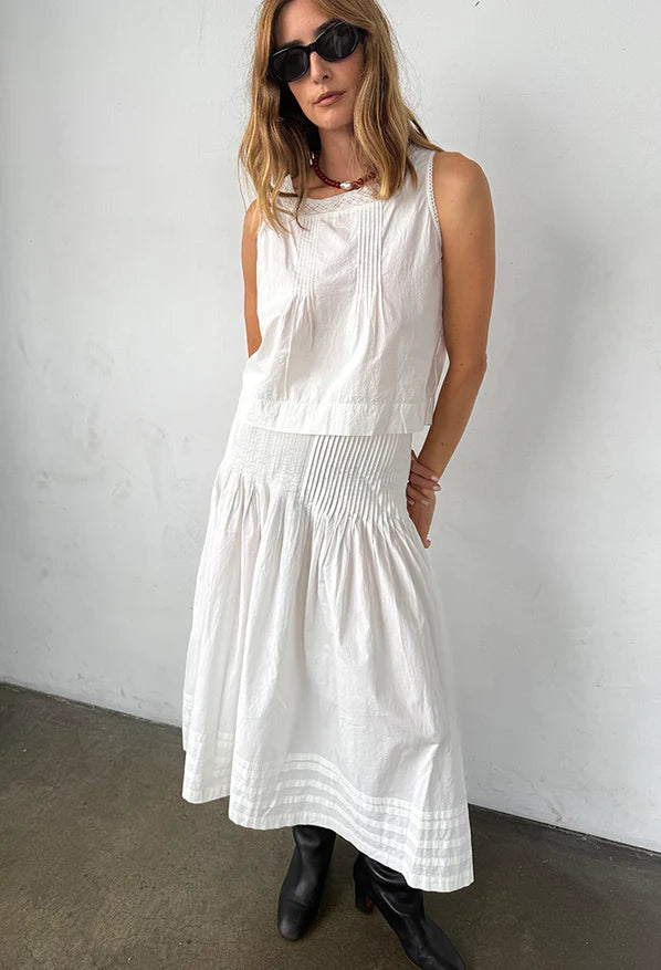 Ciao Lucia Rosa Skirt White Cotton Poplin – mitylene