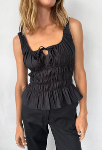 Ciao Lucia Gigi Black Cotton Poplin Top