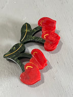 Cherry Heart Claw Clip