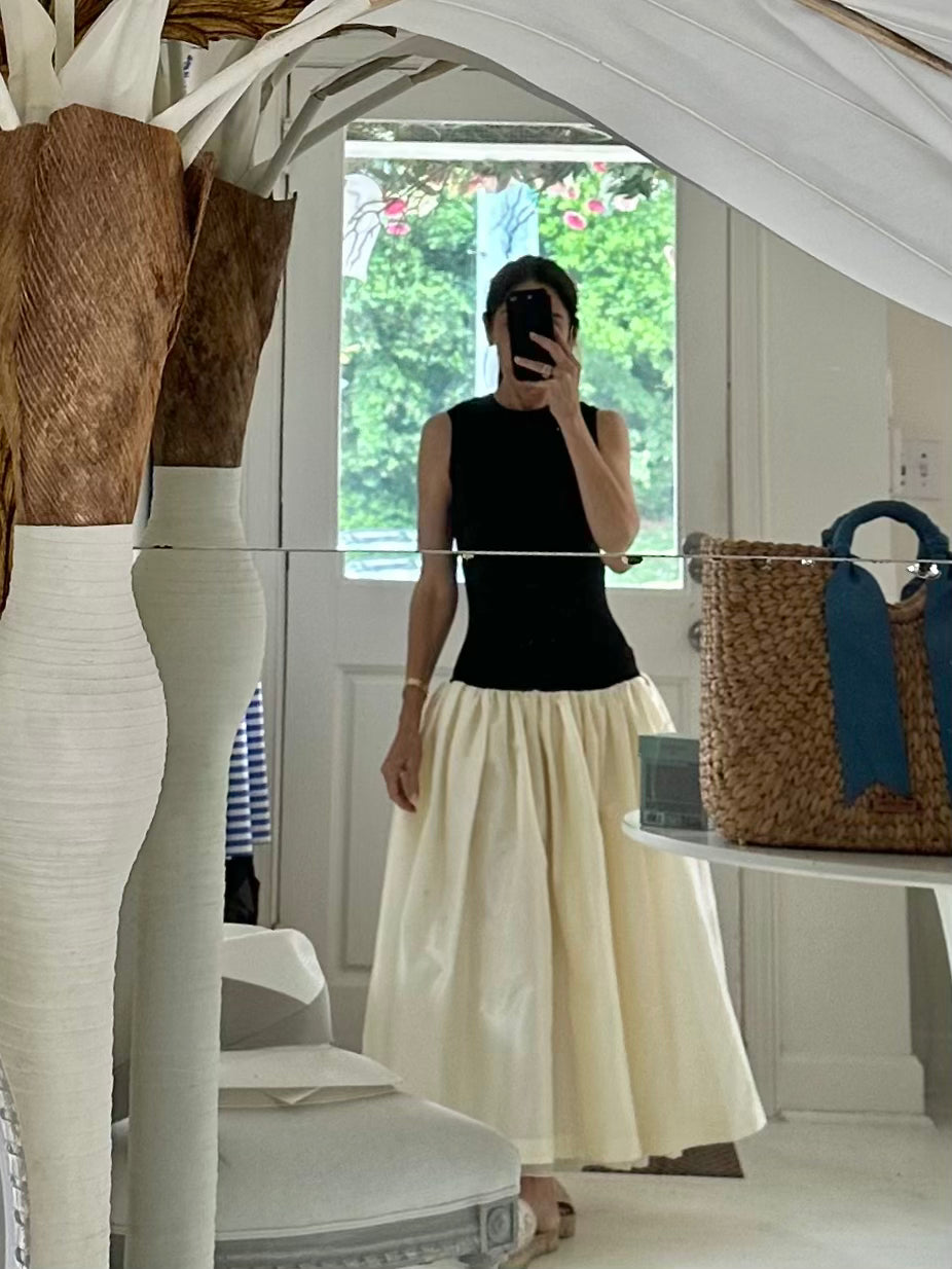 Anna October Basilia Dress in Cream and Black