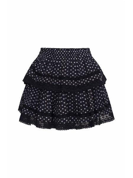 LoveShackFancy Ruffle Mini Cotton Bow Skirt