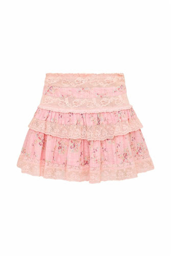 LoveShackFancy Moyer Skirt in Dust Pink