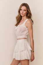 LoveShackFancy Heart Eyelet Ruffle Mini Skirt