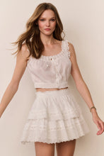 LoveShackFancy Heart Eyelet Ruffle Mini Skirt