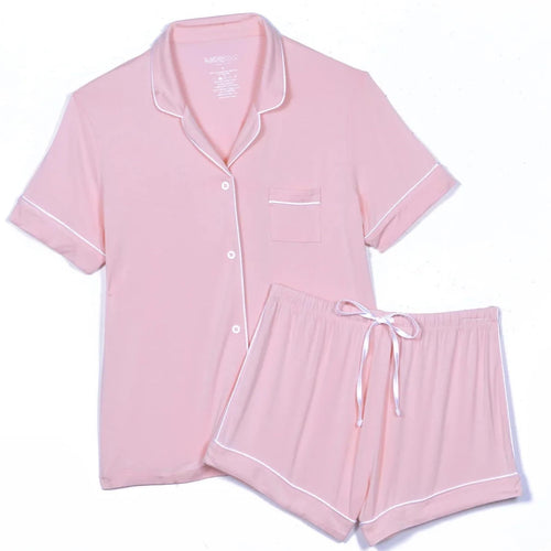 Katie J Lynn Shorts Lounge Set in Baby Pink