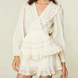 LoveShackFancy Milena Dress in Antique White