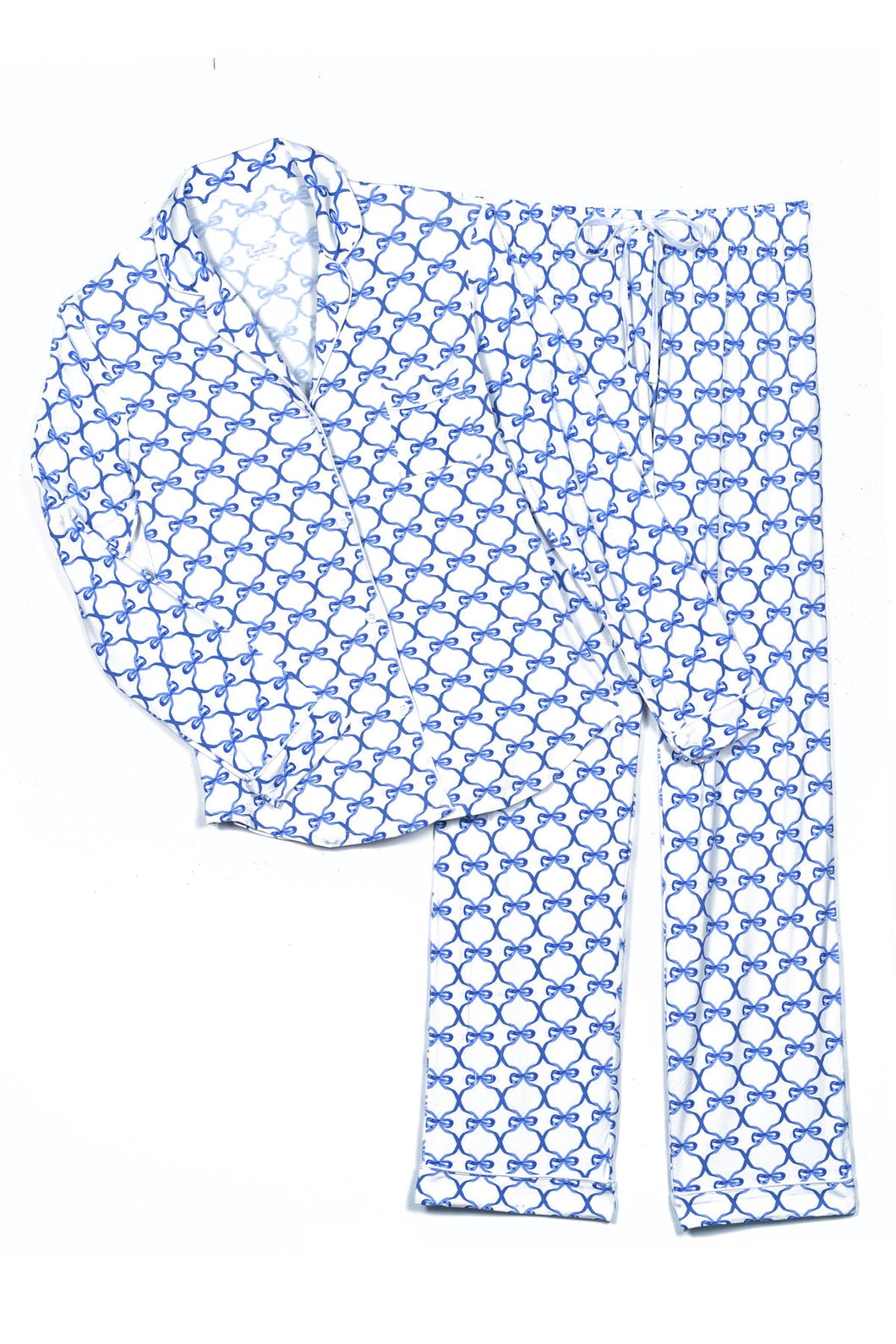 Katie J Maia Pants Lounge Set in Blue Bows