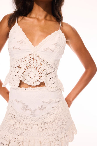 LoveShackFancy Pellier Crochet Sleeveless Top