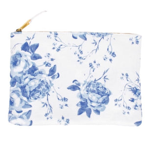 Terry Large Flat Pouch in Blue Rose