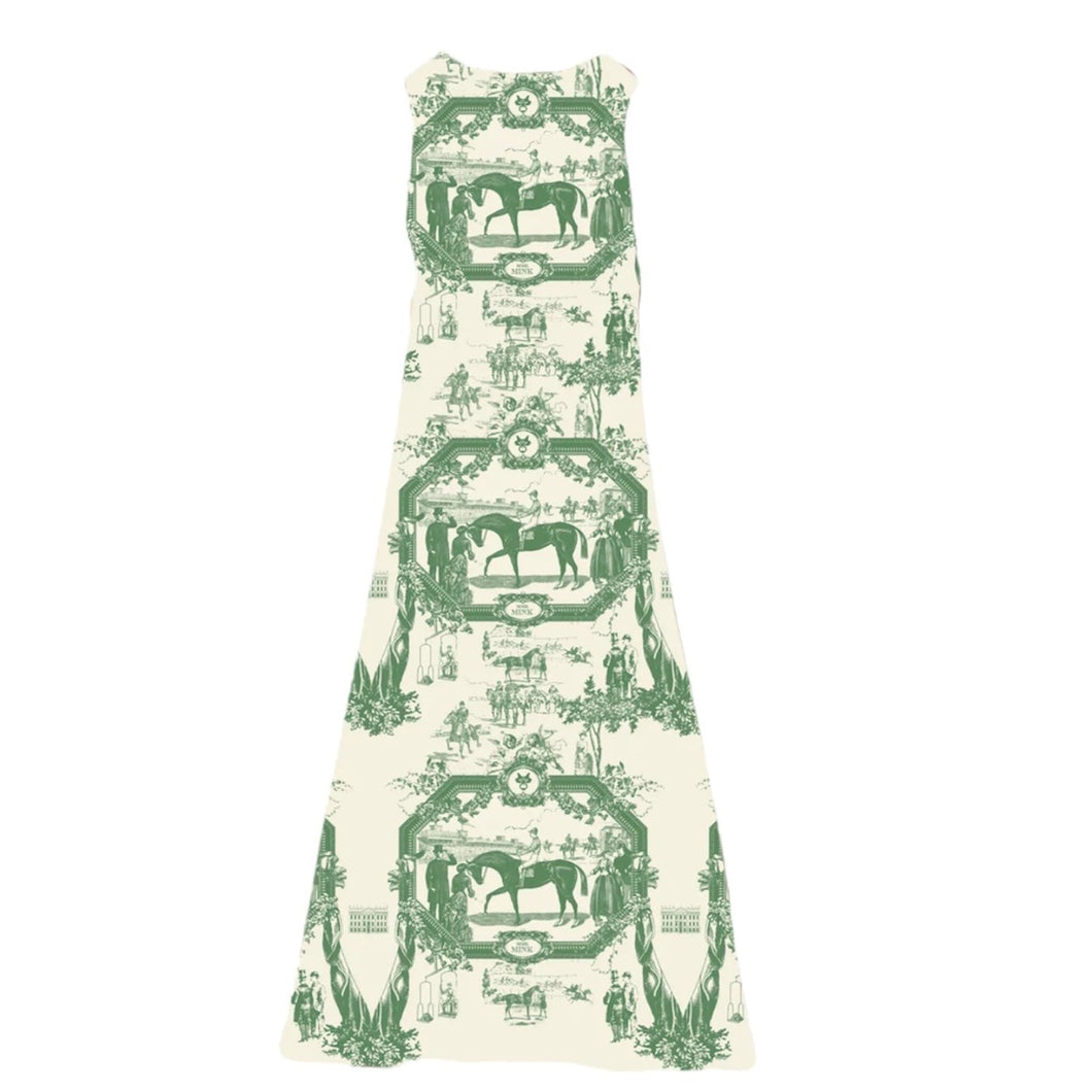 MME.Mink Garden Dress in Moss Toile