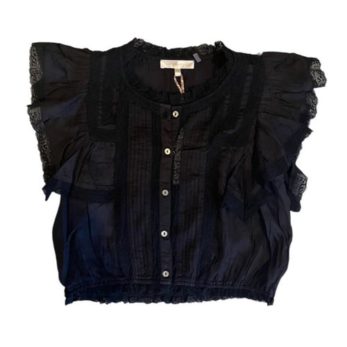 LoveShackFancy Nora Top in Black