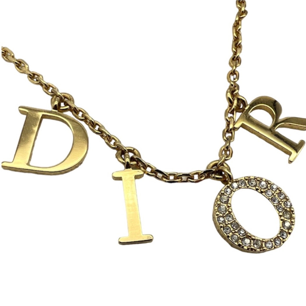Dior Inspired Charm Necklace in Gold