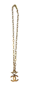 CC Chain Link Long Necklace in Gold