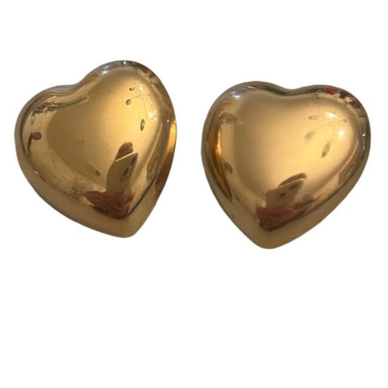 Mitylene Gold Bubble Heart Studs
