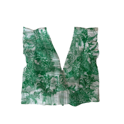 Luisa Positano Pina Colada Top in Green Toile