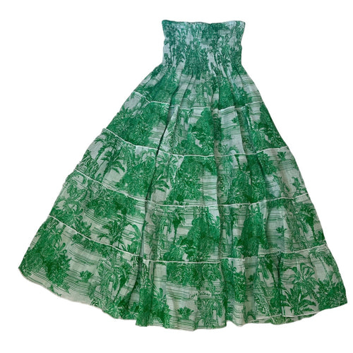 Luisa Positano Hedy Maxi Skirt in Green Toile