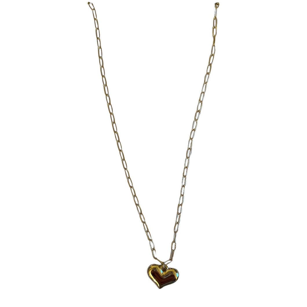 Gold Chain Necklace with Small Gold Heart
