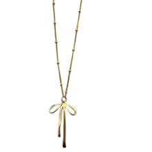 Mitylene Bow Necklace in Gold with Beaded Chain