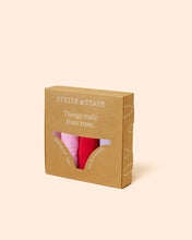 Stripe & Stare Thong Four Pack in Pink / Red