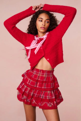 LoveShackFancy Ruffle Mini Tartan Skirt