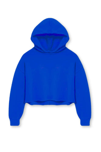 Katie J Shane Cropped Hoodie in Cobalt Blue