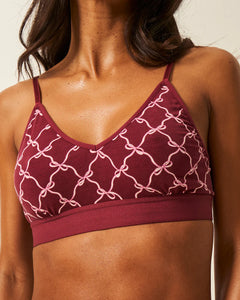 Stripe & Stare T-Shirt Bra in Rouge Bow