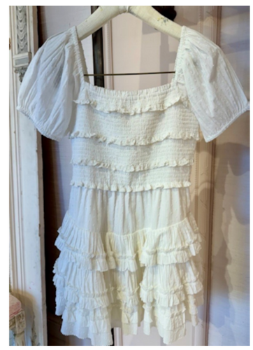 LoveShackFancy Fellows Dress in Optic White