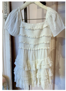 LoveShackFancy Fellows Dress in Optic White