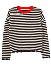 Ciao Lucia Febo Stripe Crochet Crewneck Sweater