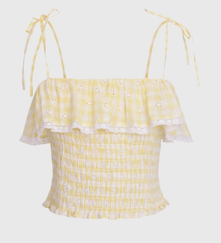 LoveShackFancy Renada Top in Honeycomb