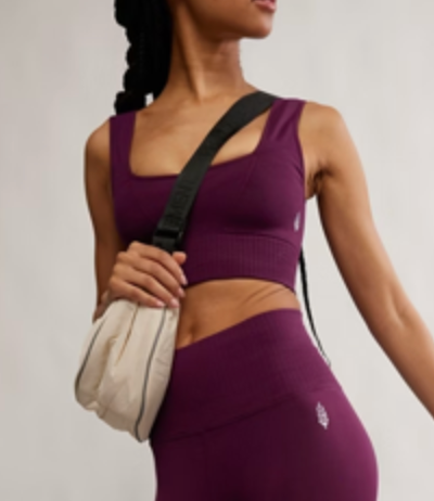 Good Karma Square Neck Bra in Black Cherry