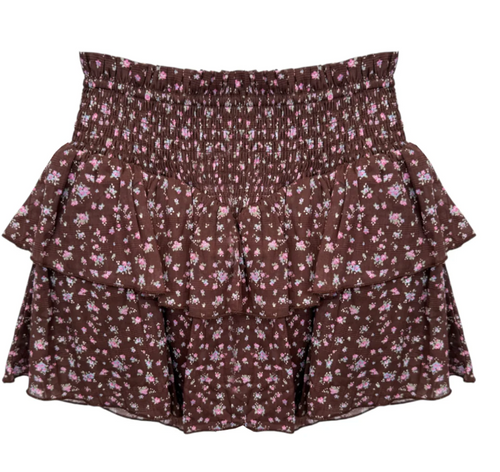 Katie J Brooke Skirt in Chocolate Floral