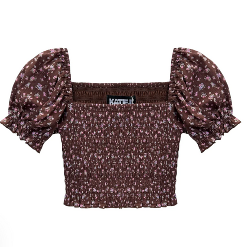 Katie J Marlee Top in Chocolate Floral