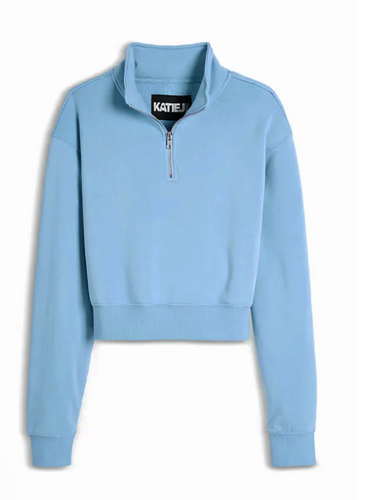 Katie J Dylan Three Quarter Zip In Glacier Blue