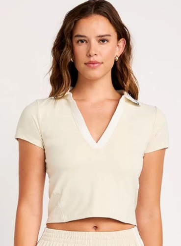 Cream Yoga Elissa Polo Top