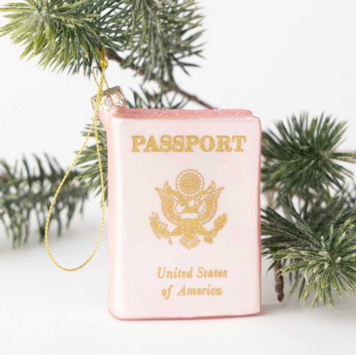 Passport Boxed Glass Ornament