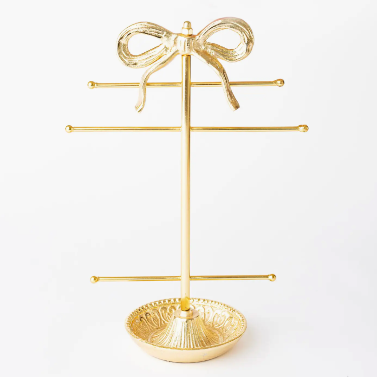 Gold Bow Jewelry Holder