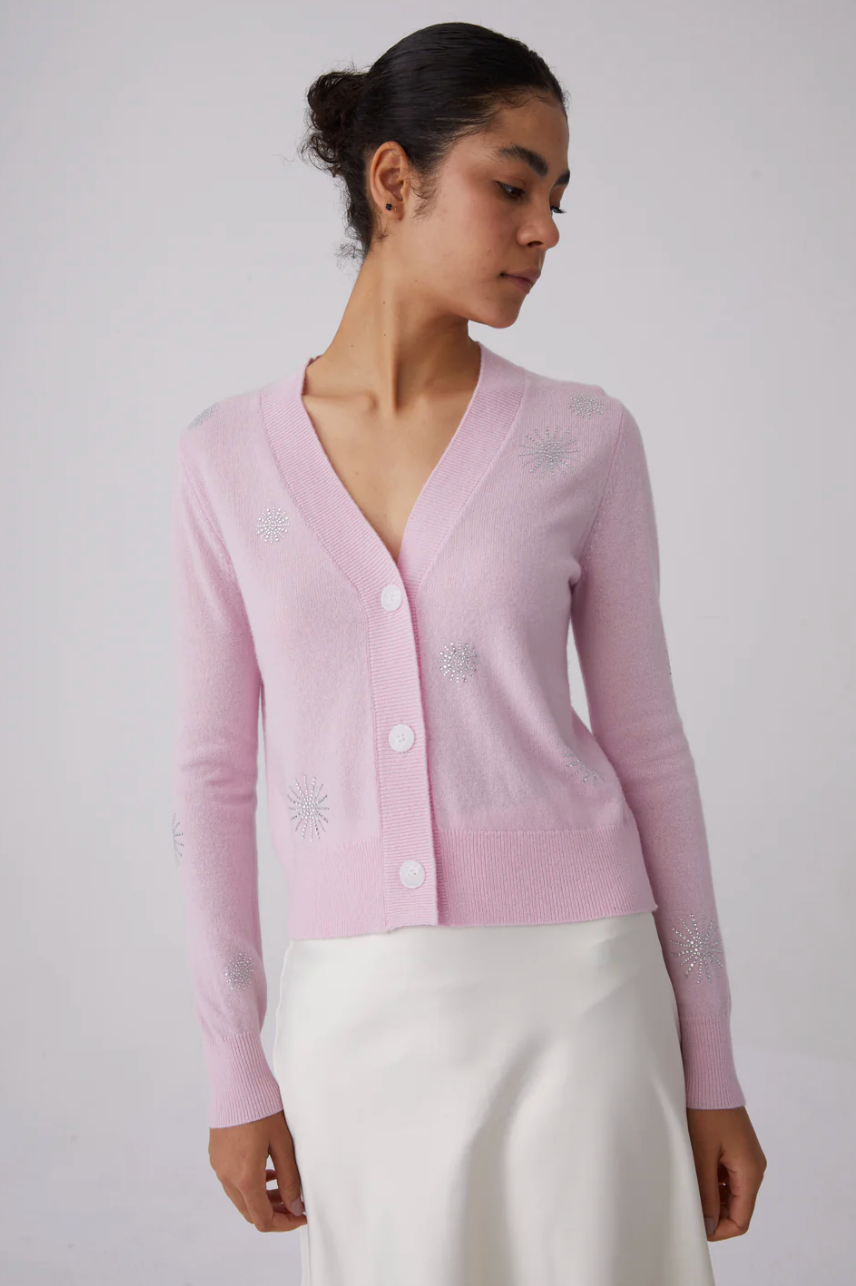 Crystal Embellished Snowflake Cashmere Sweater