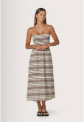 Lusana Dion Strapless Poplin Dress