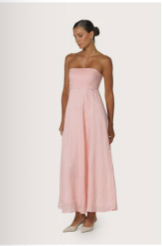 Lusana Talia Pintuck Linen Maxi Dress